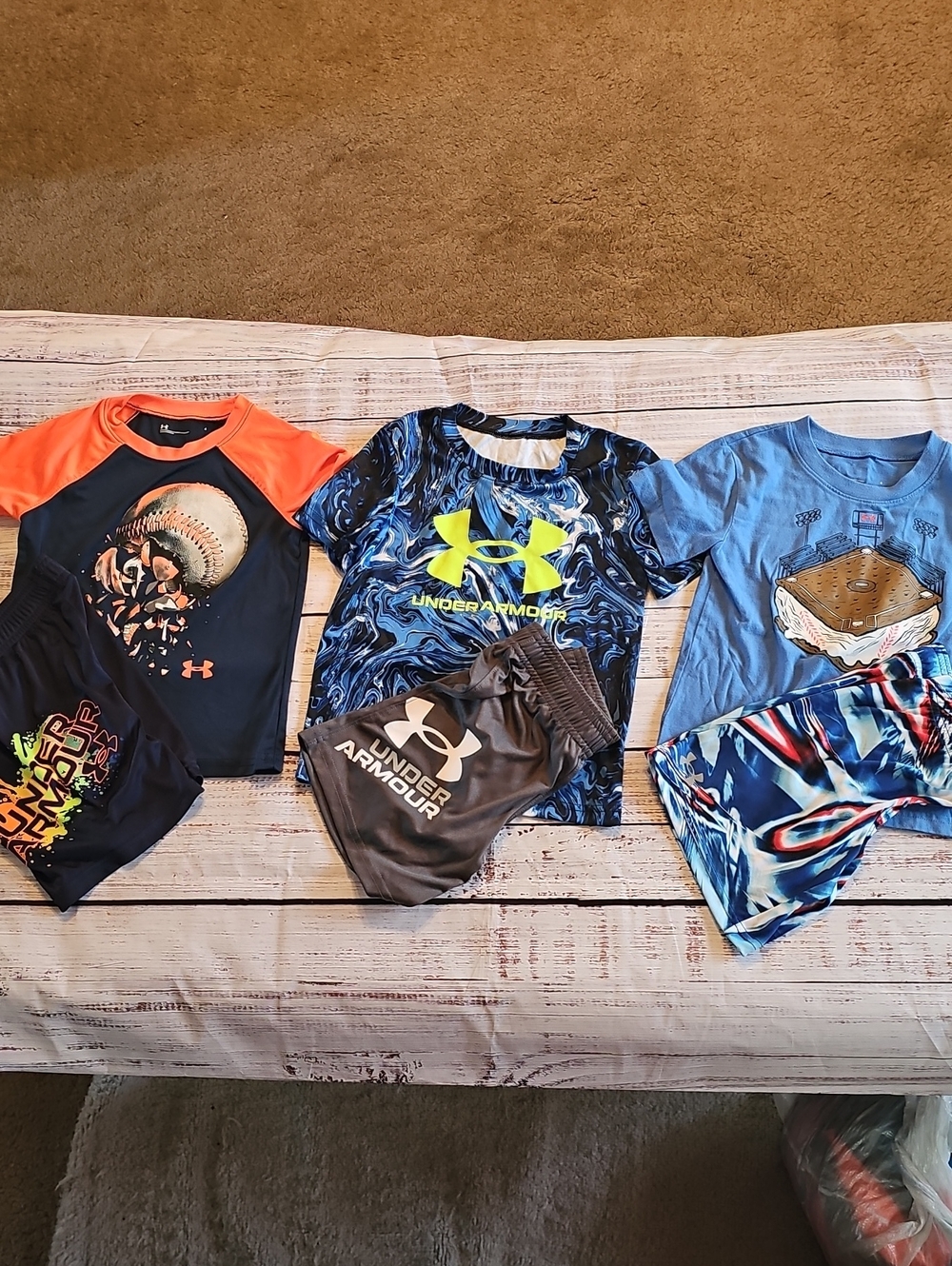 UNDER ARMOUR 3 LOT TODDLER BOY SIZE 4 & 4T SETS EUC